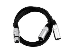 OMNITRONIC Cavo adattatore XLR(F)/2xXLR(M) 1m bk