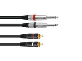OMNITRONIC Adapter Cable 2xJack/2xRCA 1m bk