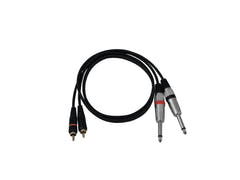 OMNITRONIC Cavo adattatore 2xJack/2xRCA 1m bk