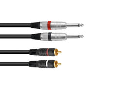 OMNITRONIC Cavo adattatore 2xJack/2xRCA 1.5m bk