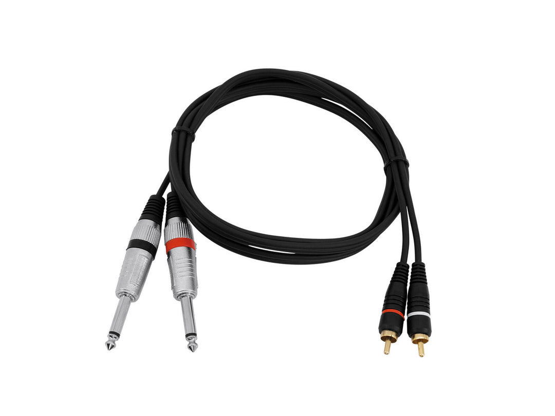 OMNITRONIC Cavo adattatore 2xJack/2xRCA 1.5m bk