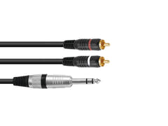 OMNITRONIC Cavo adattatore Jack stereo/2xRCA 1.5m