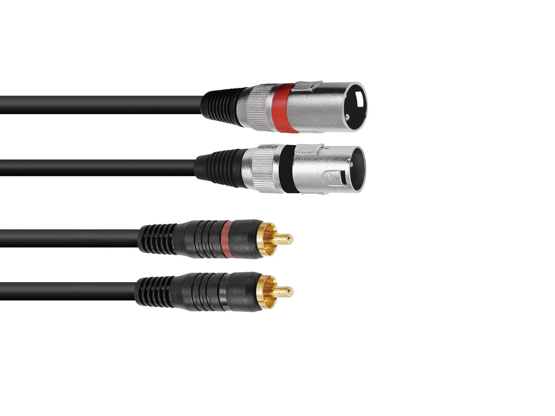 OMNITRONIC Cavo adattatore 2xXLR(M)/2xRCA 3m bk