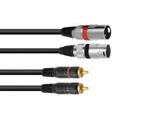OMNITRONIC Cavo adattatore 2xXLR(M)/2xRCA 6m bk