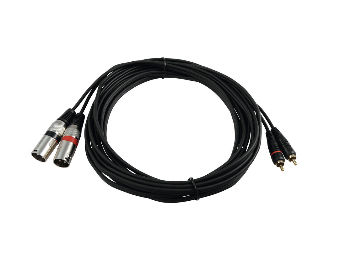 OMNITRONIC Cavo adattatore 2xXLR(M)/2xRCA 6m bk