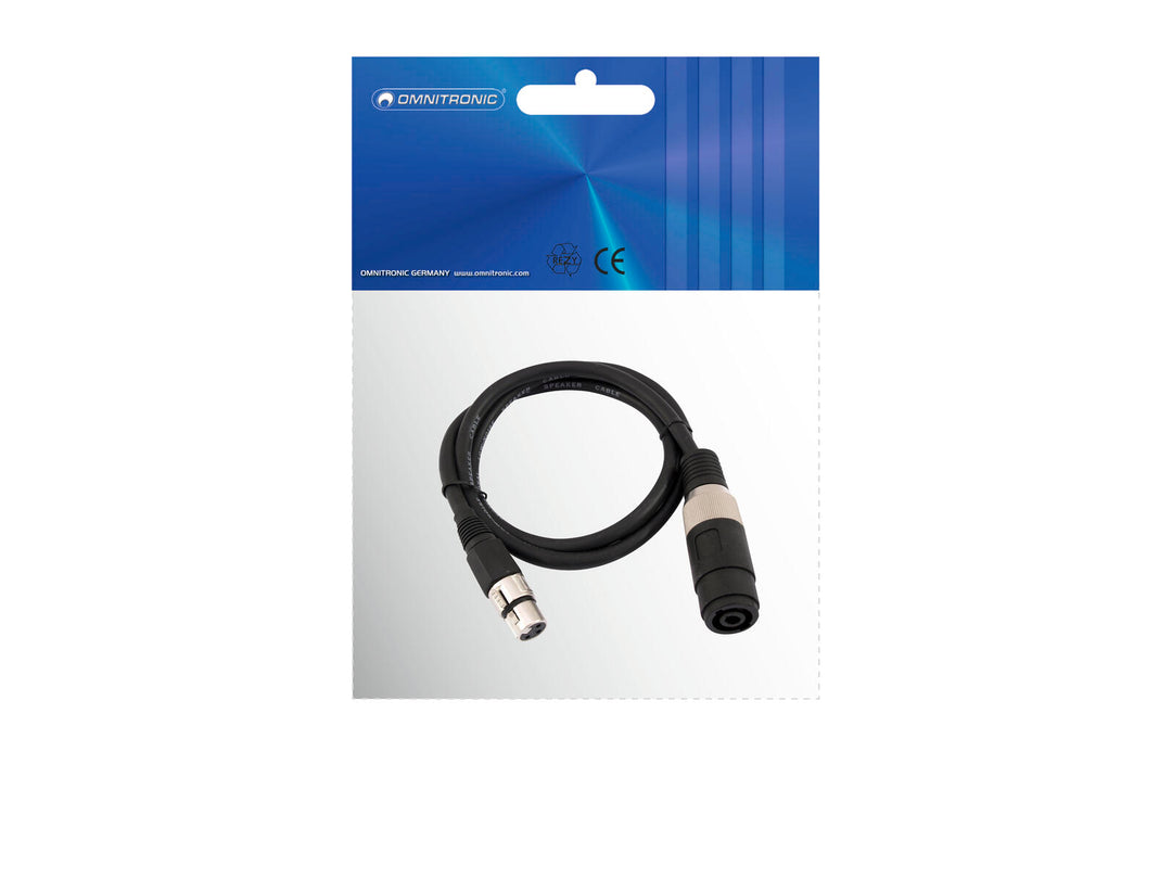 OMNITRONIC Cavo adattatore Speaker(F)/XLR(F) 1m bk