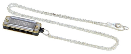 Walther mini armonica in C maggiore con catenella, 8 note