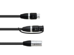 EUROLITE cavo adattatore DMX IP XLR 3-pin(m)/2xIP XLR 3-pin(f)
