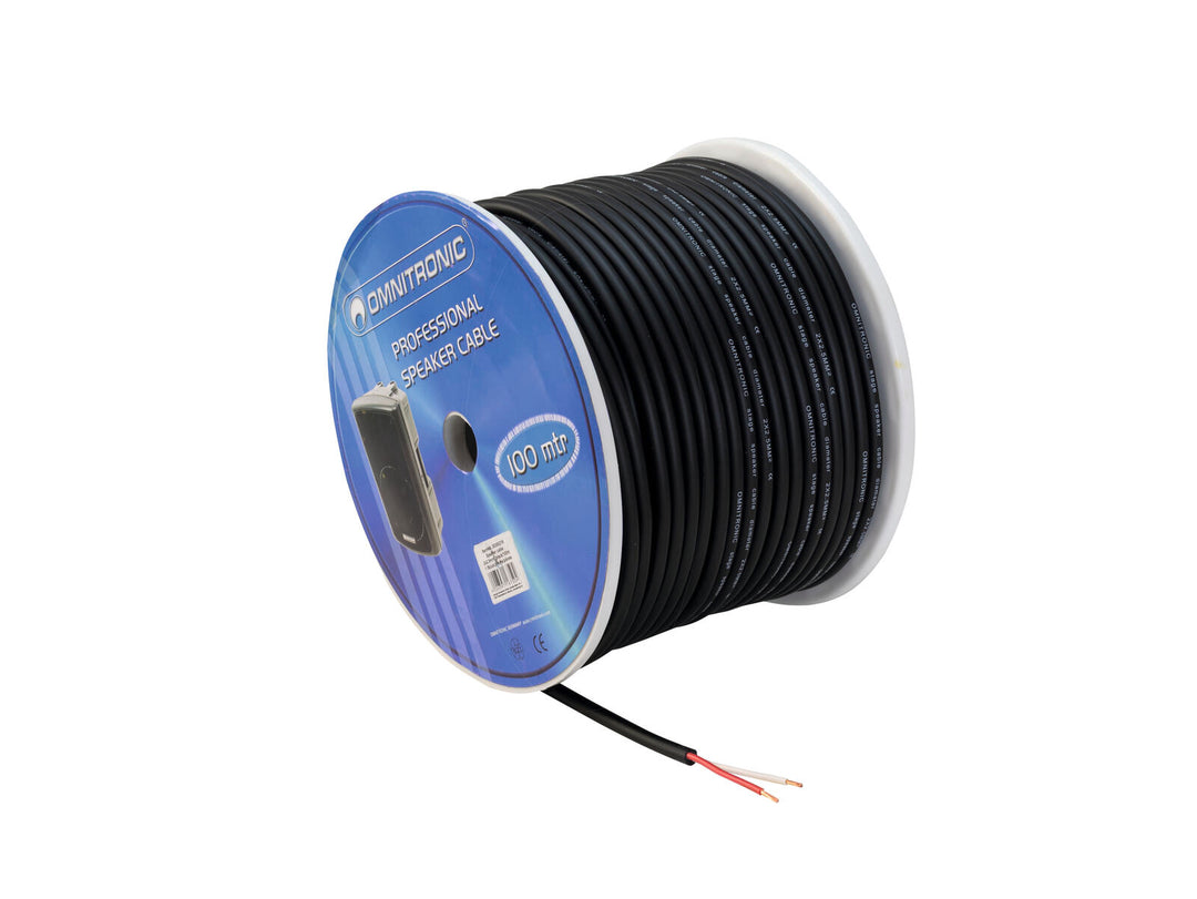 OMNITRONIC Cavo per altoparlanti 2x2.5 100m bk resistente