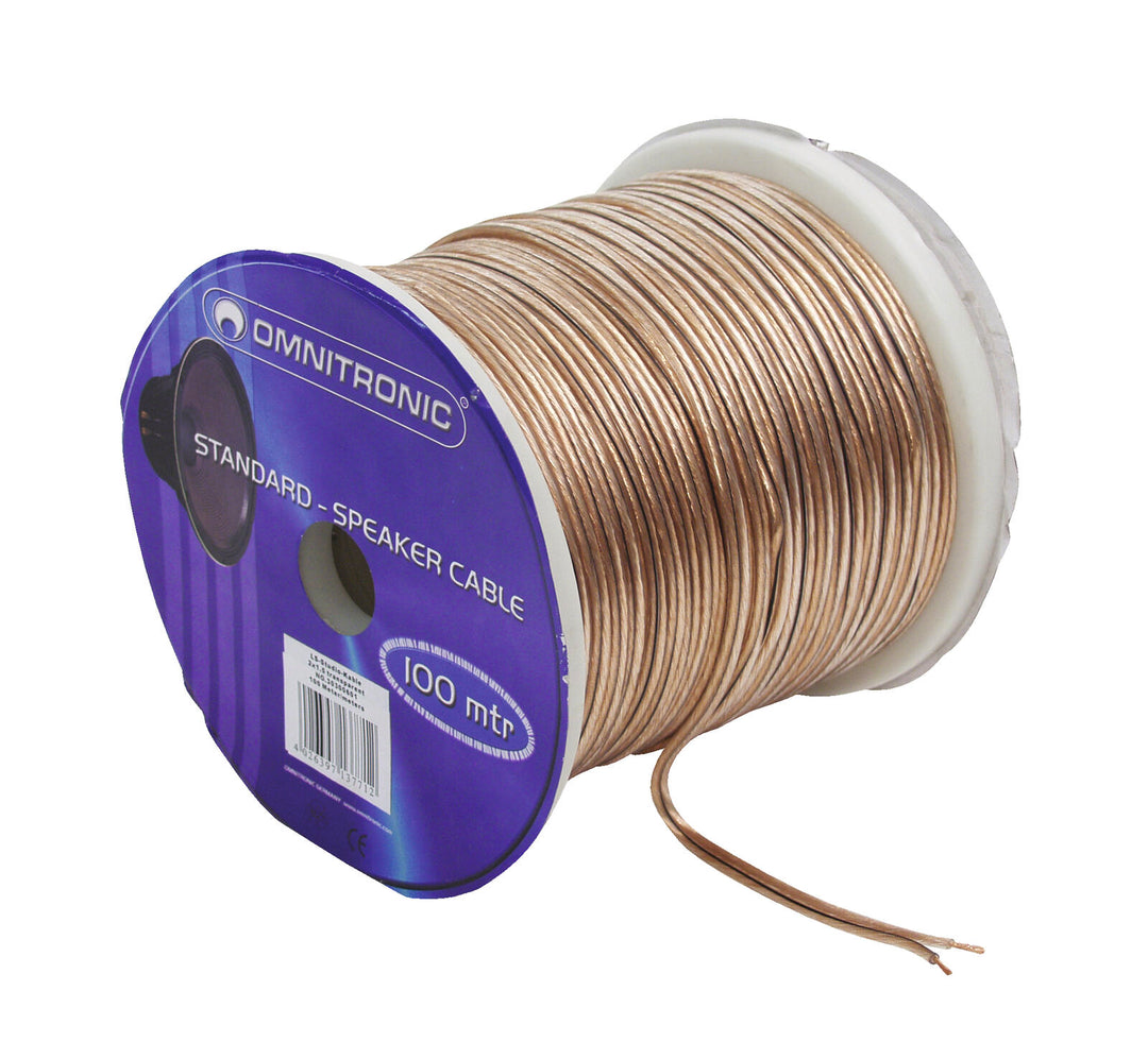 OMNITRONIC Cavo per altoparlanti 2x1.5 100m trasparente