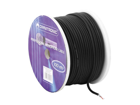 OMNITRONIC Microphone Cable 2x0.22 100m bk