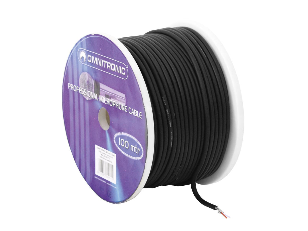 OMNITRONIC cavo per microfono 2x0.22 100m bk