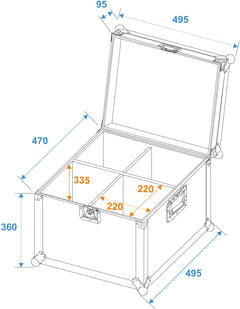 ROADINGER Flightcase EP-56 4x PAR-56 Proiettore spot lungo
