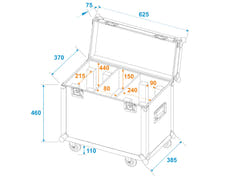 ROADINGER Flightcase per 2x TMH-X12 con ruote