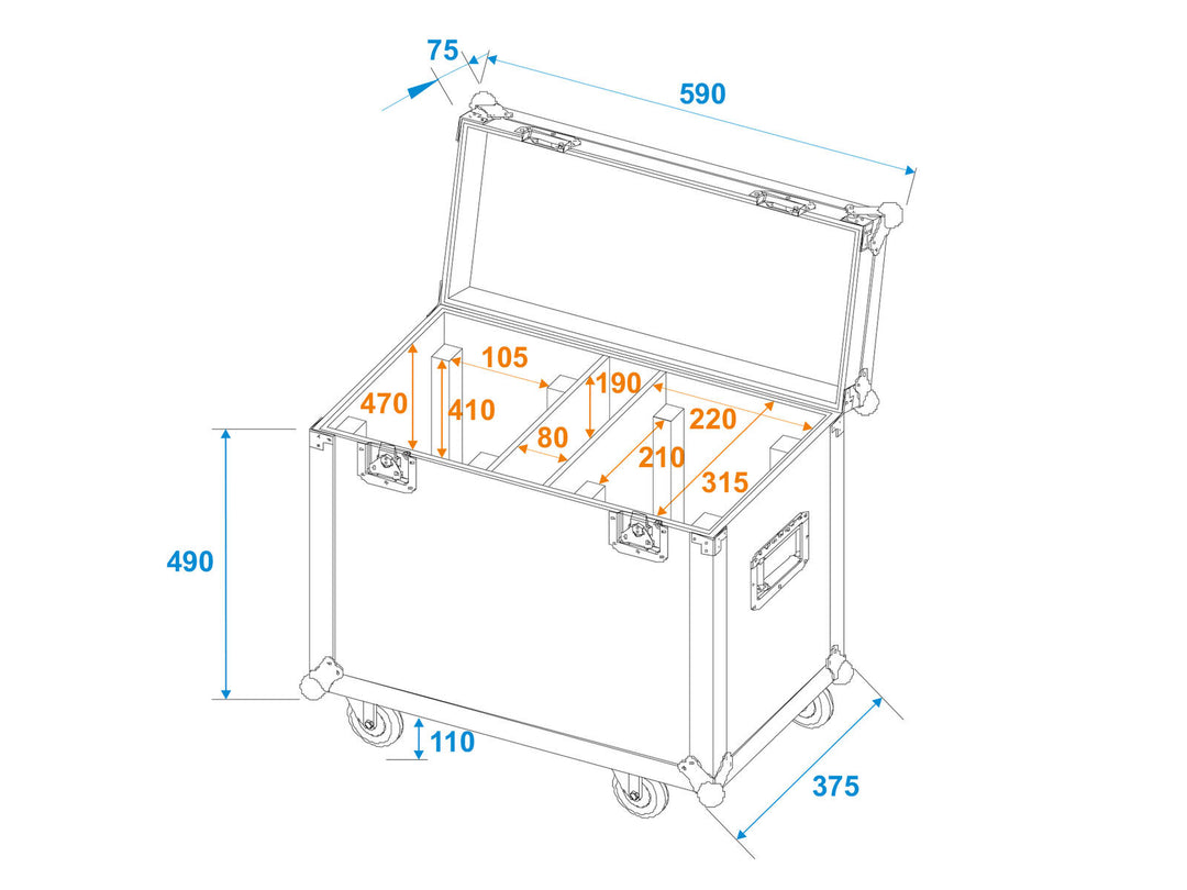 Flightcase ROADINGER 2x TMH-XB-280