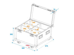 ROADINGER Custodia Flightcase 4x TMH-S90/H90/B90