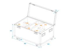 ROADINGER Flightcase 2x THA-250F con ruote