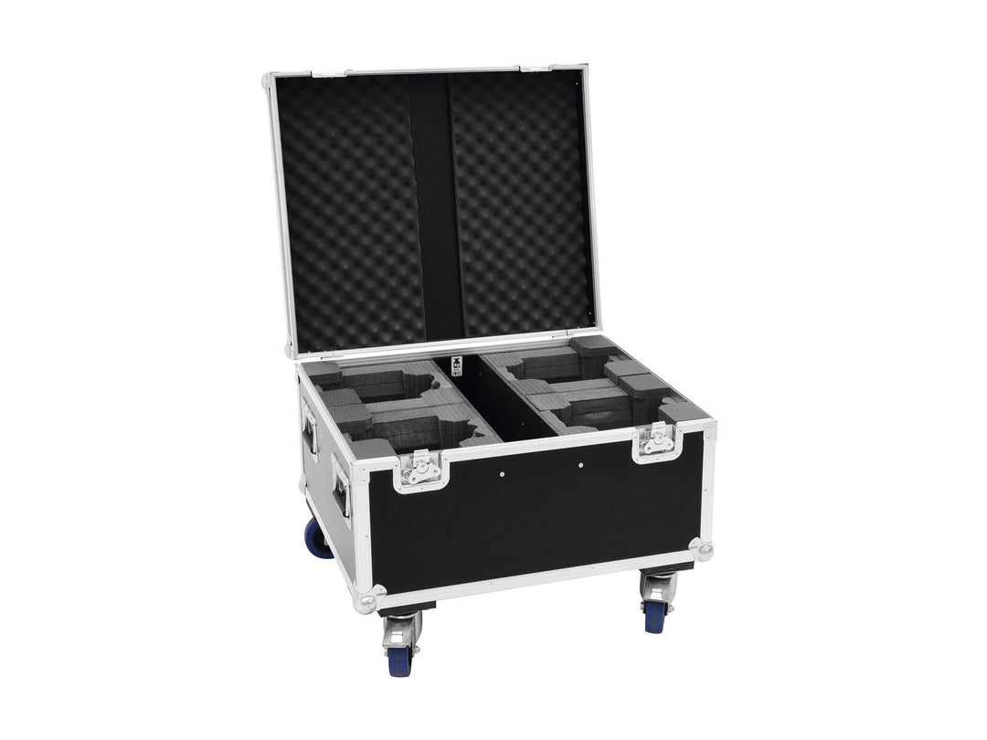 ROADINGER Flightcase 4x LED TMH-X1 Teste Mobile Beam con ruote