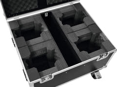 ROADINGER Flightcase 4x LED TMH-X1 Teste Mobile Beam con ruote