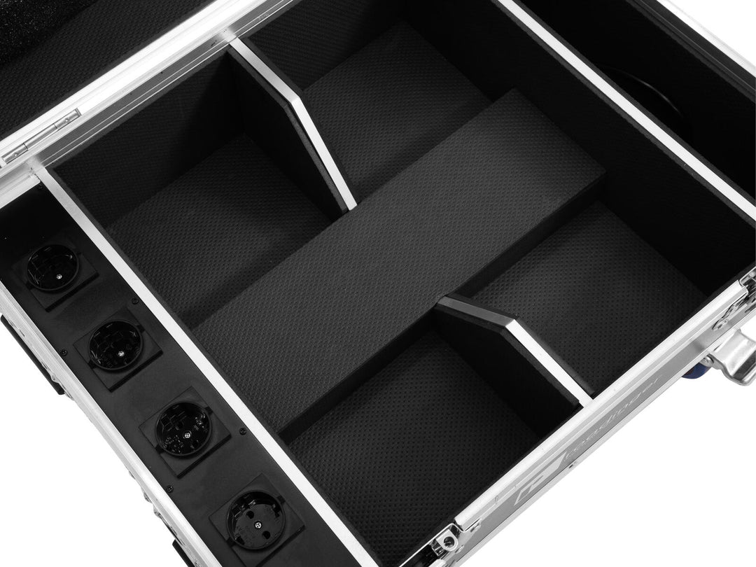 ROADINGER Flightcase 4x AKKU IP UP-4 QuickDMX con funzione di ricarica