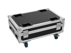 ROADINGER Flightcase 4x AKKU BAR-6 Glow QCL Flex QuickDMX con funzione di ricarica