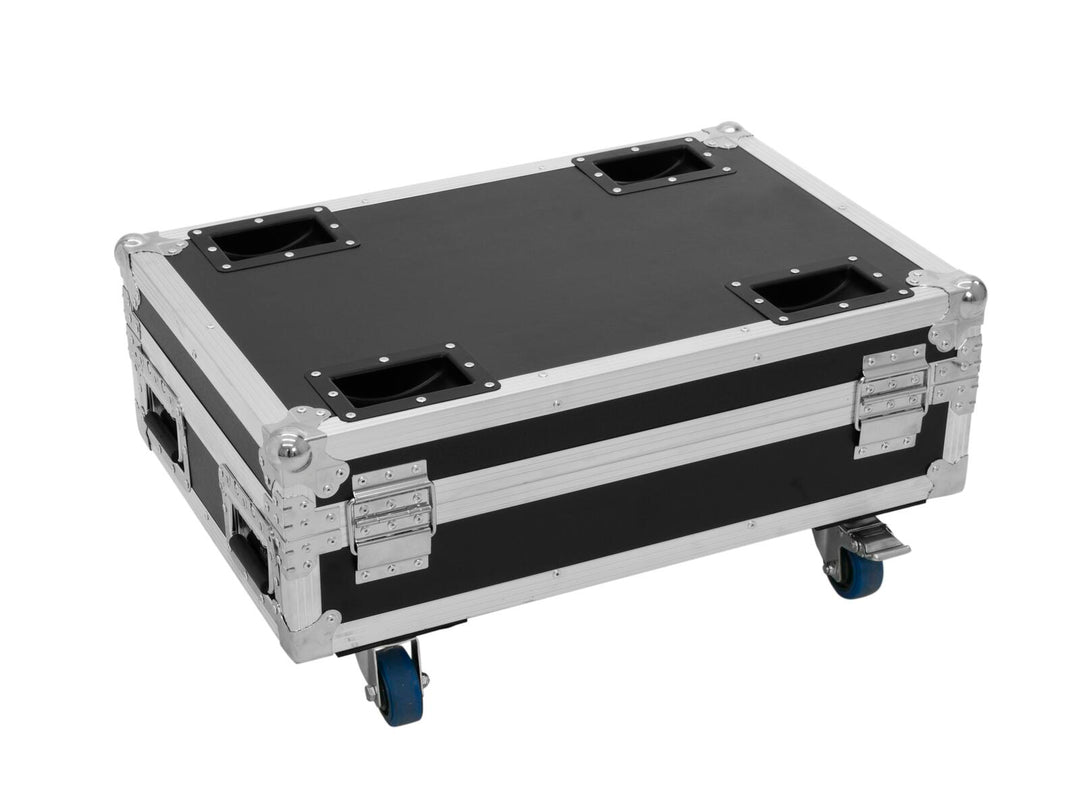 ROADINGER Flightcase 4x AKKU BAR-6 Glow QCL Flex QuickDMX con funzione di ricarica