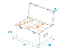 ROADINGER Flightcase per 4x LED 4/7C-12 Silent Slim Spot