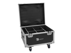 ROADINGER Flightcase 4x AKKU IP PAR 7 QCL WDMX con funzione di ricarica