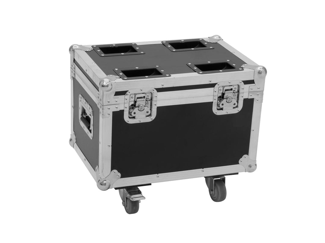 ROADINGER Flightcase 4x LED TMH-13/17/S30/W36 con ruote