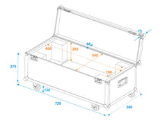 ROADINGER Flightcase 1x LED SL-350/SL-160 con ruote