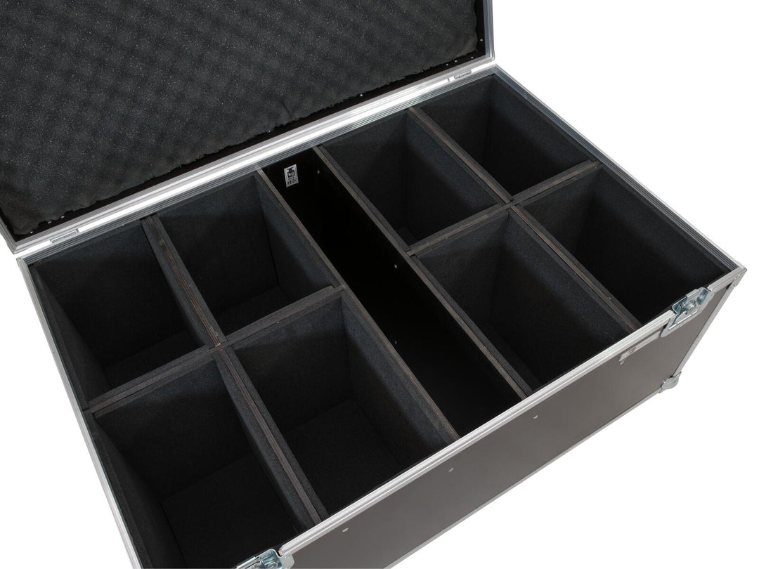 ROADINGER Flightcase 8x LED IP PAR 12x8W QCL/12x9 SQL Spot con ruote