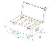 ROADINGER Flightcase per 4x LED CLS-18 QCL RGB/WW con ruote