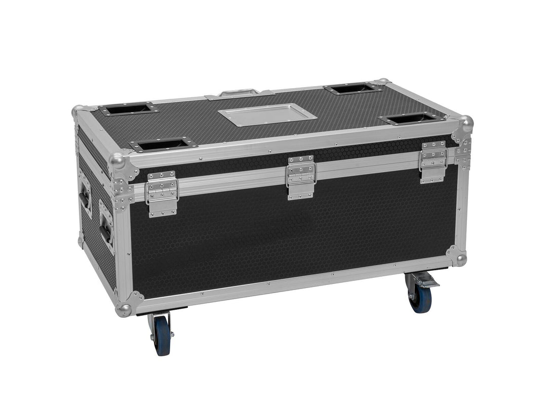 ROADINGER Flightcase 4x AKKU Multiflood IP 8x10W RGBW Wash CRMX con funzione di ricarica