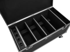 ROADINGER Flightcase 4x AKKU Multiflood IP 8x10W RGBW Wash CRMX con funzione di ricarica