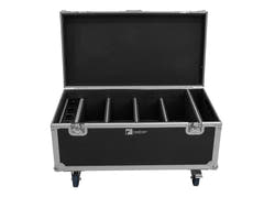 ROADINGER Flightcase 4x AKKU Multiflood IP 8x10W RGBW Wash CRMX con funzione di ricarica