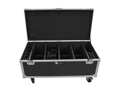 ROADINGER Flightcase 4x AKKU Multiflood IP 18x10W RGBW Wash CRMX con funzione di ricarica