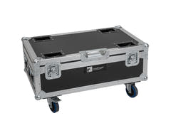 ROADINGER Flightcase 6x AKKU UP-4 QCL Spot QuickDMX MK2 con funzione di ricarica e ruote