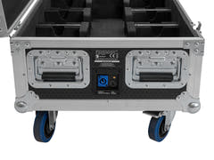 ROADINGER Flightcase 6x AKKU UP-4 QCL Spot QuickDMX MK2 con funzione di ricarica e ruote