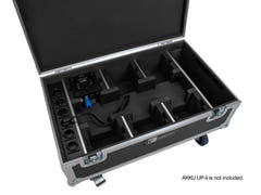ROADINGER Flightcase 6x AKKU UP-4 QCL Spot QuickDMX MK2 con funzione di ricarica e ruote