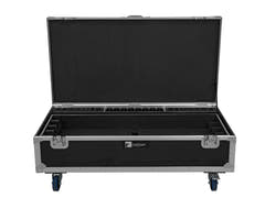 ROADINGER Flightcase 8x AKKU IP Pixel Tube 360° PRO CRMX con funzione di ricarica e ruote