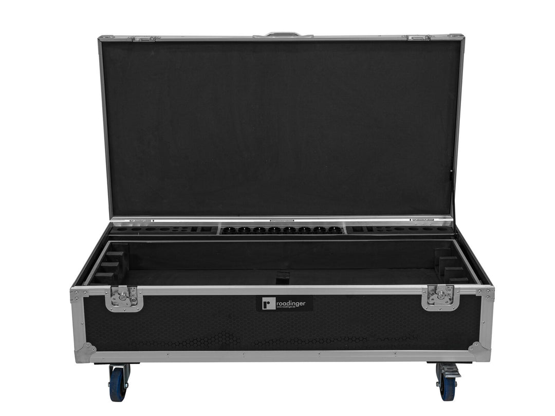 ROADINGER Flightcase 8x AKKU IP Pixel Tube 360° PRO CRMX con funzione di ricarica e ruote