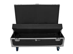 ROADINGER Flightcase 8x AKKU IP Pixel Tube 360° PRO CRMX con funzione di ricarica e ruote