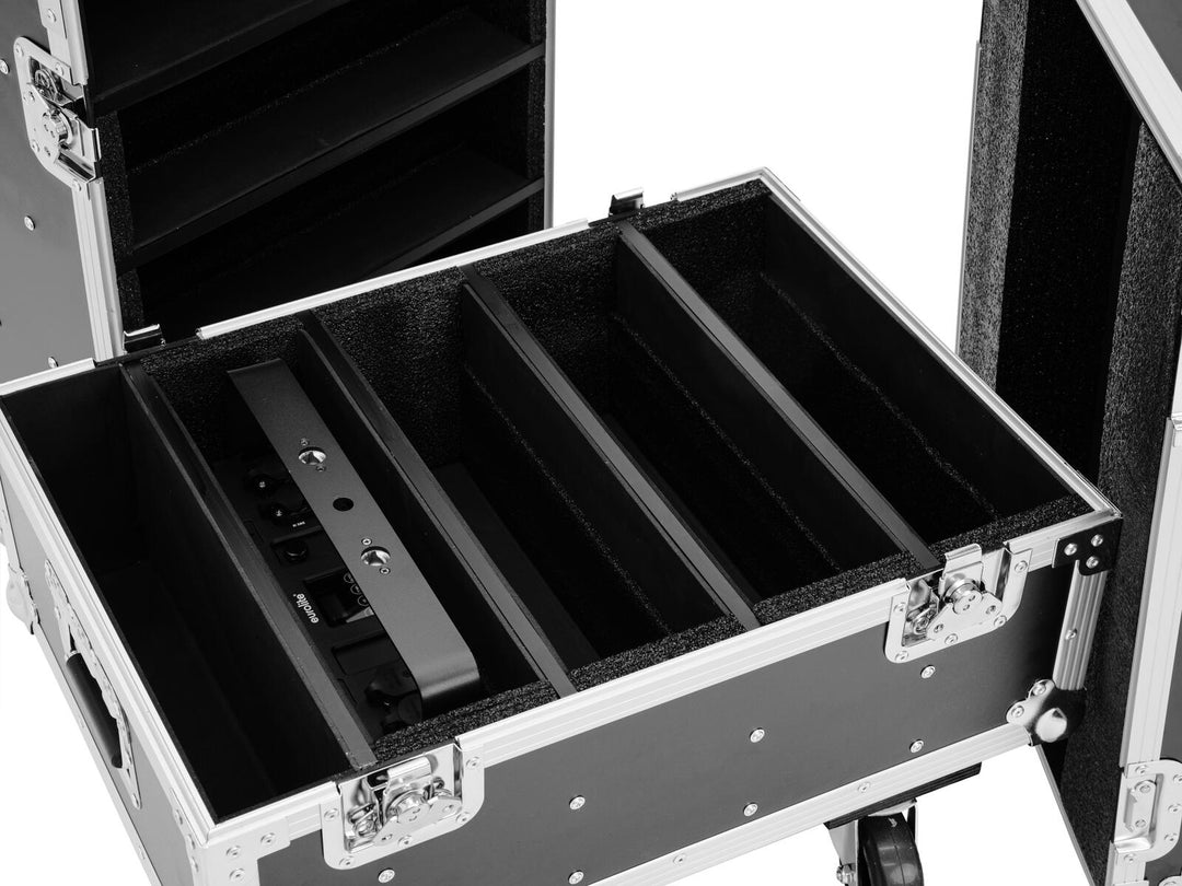 ROADINGER Flightcase 8x IP PIX Strobe RGB CW+WW con ruote