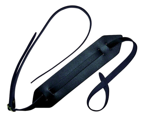 Fire & Stone tracolla in pelle per ukulele con spallina, nera