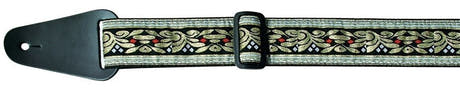 Fire & Stone Folk Jacquard tracolla per chitarra, chiara con nero e oro