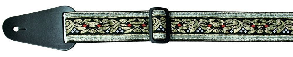 Fire & Stone Folk Jacquard tracolla per chitarra, chiara con nero e oro