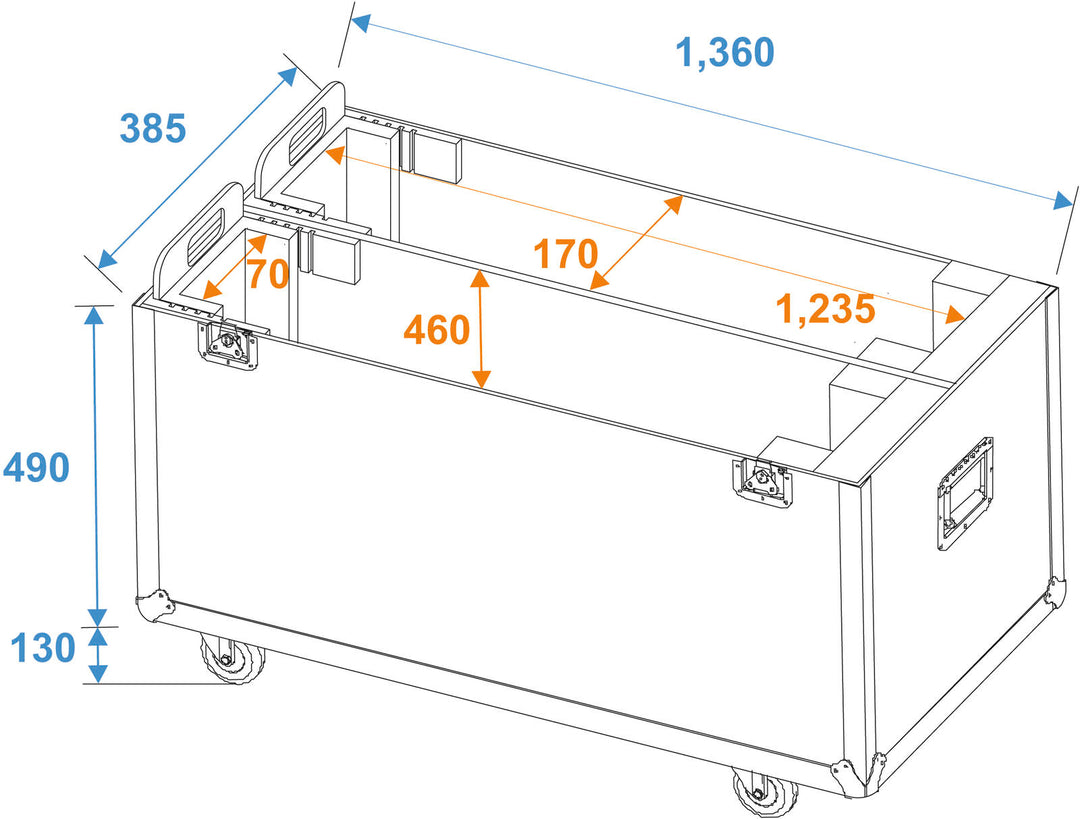 Flightcase ROADINGER 2x LCD ZL50
