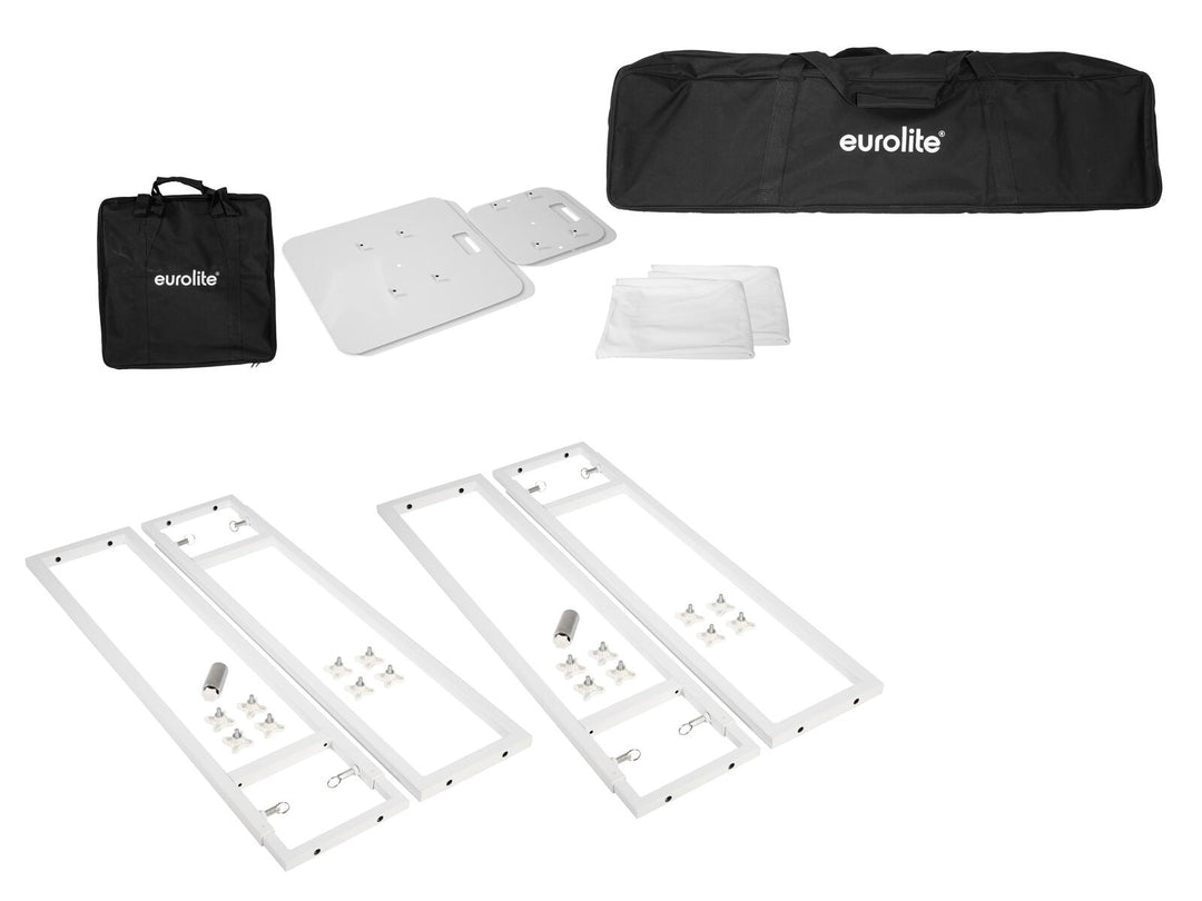 EUROLITE 2x Stage supporto variabile incl. copertura e borsa, bianco