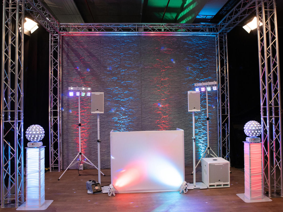 EUROLITE 2x Stage supporto variabile incl. copertura e borsa, bianco