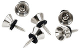 GEWA bottone per tracolla in metallo, 14 mm, nichelato, 6 pezzi